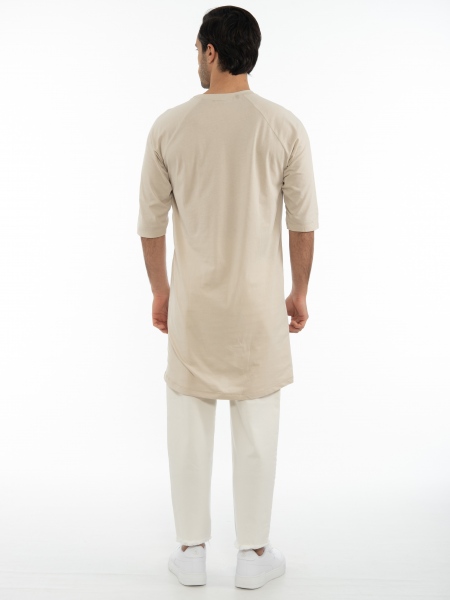 LA HAINE T-shirt long 3M BASE Beige LA HAINE - 7