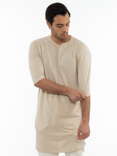 LA HAINE T-shirt long 3M BASE Beige LA HAINE - 1