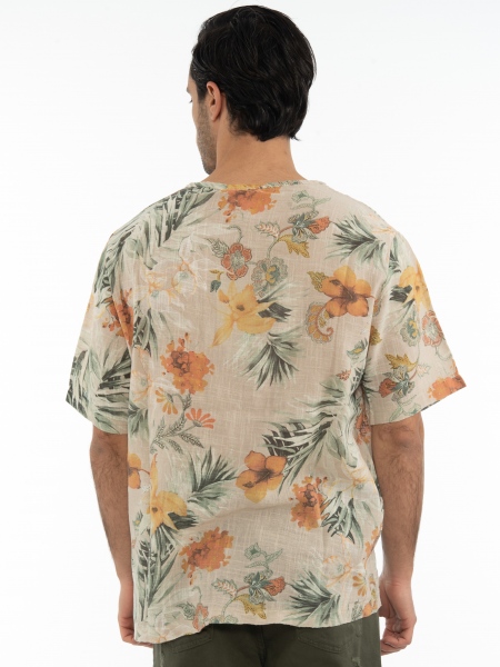 XAGON MAN T-shirt 2V56600 Floral - Μπεζ XAGON MAN - 2