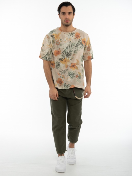 XAGON MAN T-shirt 2V56600 Floral - Beige XAGON MAN - 5