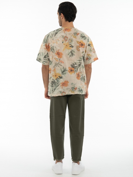 XAGON MAN T-shirt 2V56600 Floral - Μπεζ XAGON MAN - 6