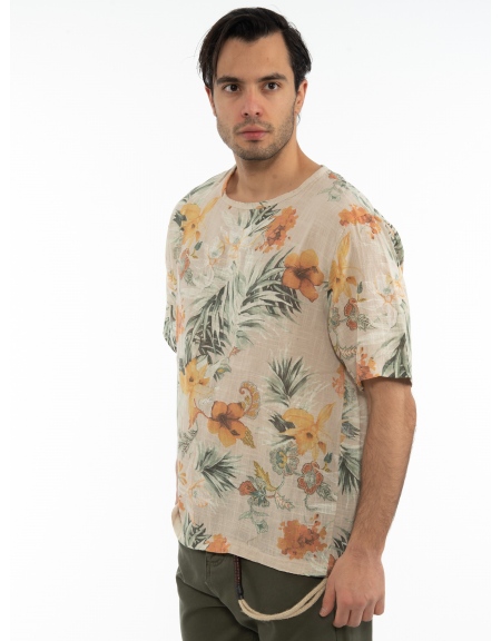XAGON MAN T-shirt 2V56600 Floral - Beige XAGON MAN - 4