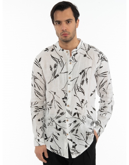 XAGON MAN Mao linen shirt 2V9656D White XAGON MAN - 1