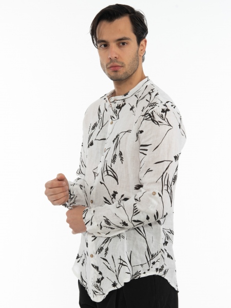 XAGON MAN Mao linen shirt 2V9656D White XAGON MAN - 4