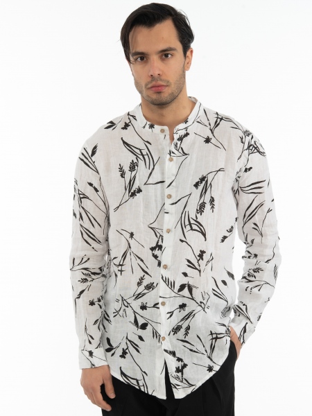 XAGON MAN Mao linen shirt 2V9656D White XAGON MAN - 9