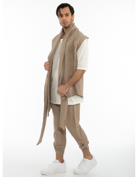 LA HAINE Sleeveless cardigan 4J DELOREAN Beige LA HAINE - 5