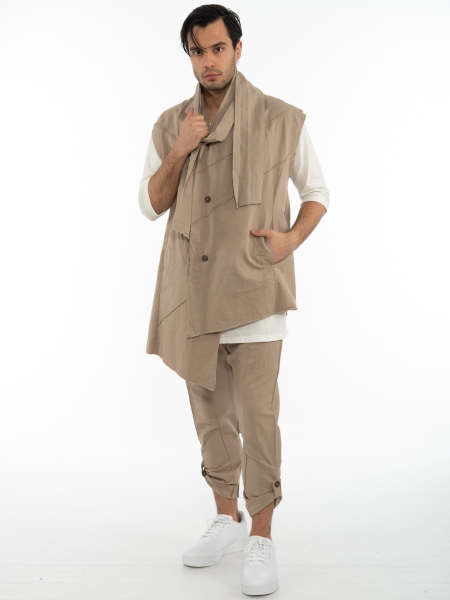 LA HAINE Sleeveless cardigan 4J DELOREAN Beige LA HAINE - 6