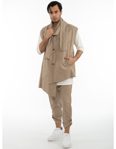 LA HAINE Sleeveless cardigan 4J DELOREAN Beige LA HAINE - 6