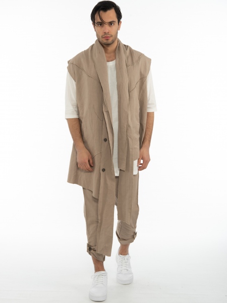 LA HAINE Sleeveless cardigan 4J DELOREAN Beige LA HAINE - 4