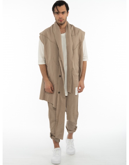 LA HAINE Sleeveless cardigan 4J DELOREAN Beige LA HAINE - 4