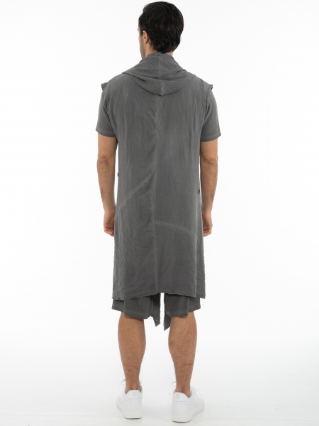 LA HAINE Sleeveless cardigan 3J CRUMZ Gray LA HAINE - 2