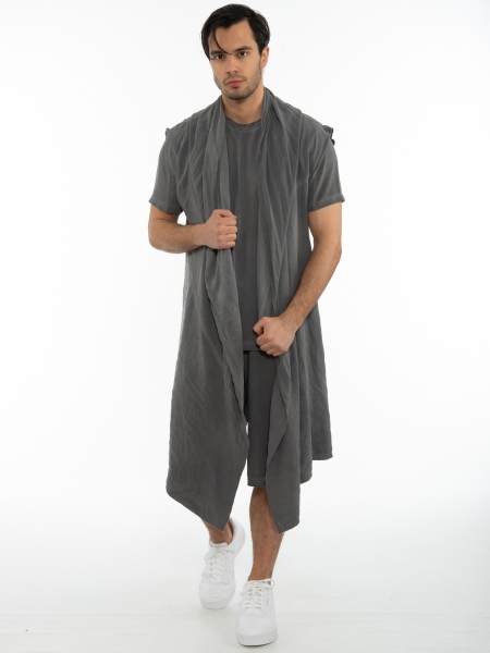 LA HAINE Sleeveless cardigan 3J CRUMZ Gray LA HAINE - 4