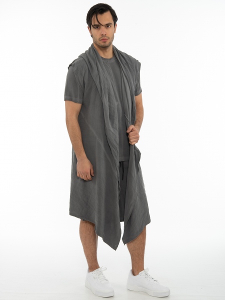 LA HAINE Sleeveless cardigan 3J CRUMZ Gray LA HAINE - 3