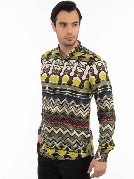 OVER-D Mao shirt OT1F2W1C16 Printed - Oil - Ecru OVER-D - 4