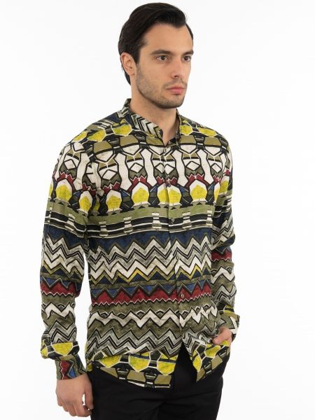 OVER-D Mao shirt OT1F2W1C16 Printed - Oil - Ecru OVER-D - 3