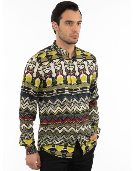 OVER-D Mao shirt OT1F2W1C16 Printed - Oil - Ecru OVER-D - 3