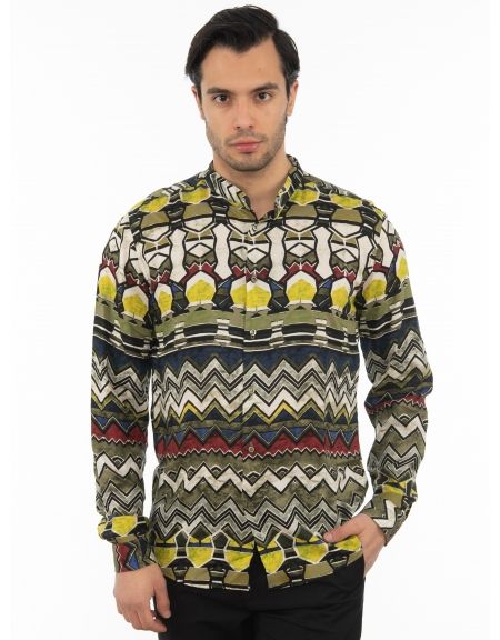 OVER-D Mao shirt OT1F2W1C16 Printed - Oil - Ecru OVER-D - 5