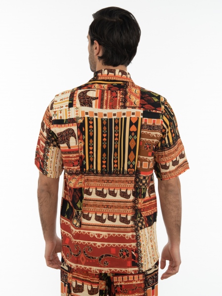 XAGON MAN Short Sleeve Shirt 2PGREE4 Printed - Brown XAGON MAN - 2