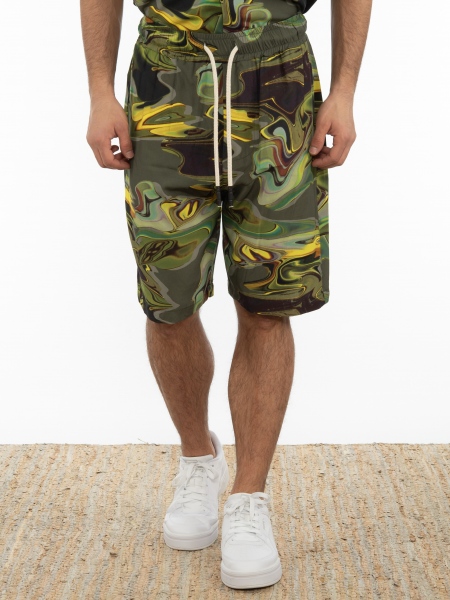 XAGON MAN Bermuda 2Z00X41 Printed - Khaki - Yellow XAGON MAN - 1