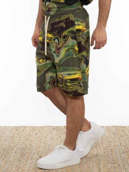 XAGON MAN Bermuda 2Z00X41 Printed - Khaki - Yellow XAGON MAN - 4