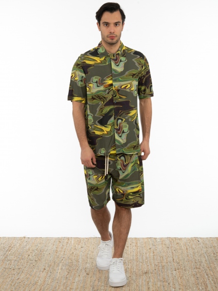 XAGON MAN Bermuda 2Z00X41 Printed - Khaki - Yellow XAGON MAN - 5