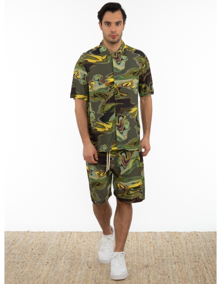 XAGON MAN Bermuda 2Z00X41 Printed - Khaki - Yellow XAGON MAN - 5