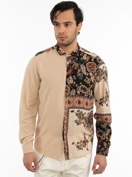 OVER-D Πουκάμισο OT1F2W1C13 Εμπριμέ - Μπεζ OVER-D - 5