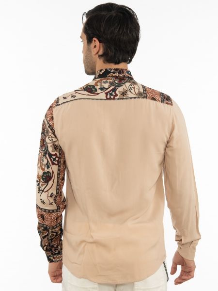 OVER-D Πουκάμισο OT1F2W1C13 Εμπριμέ - Μπεζ OVER-D - 2