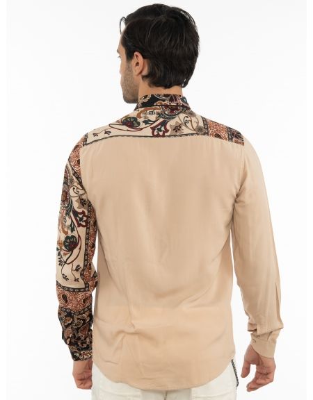 OVER-D Πουκάμισο OT1F2W1C13 Εμπριμέ - Μπεζ OVER-D - 2