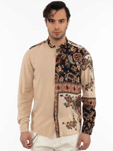 OVER-D Πουκάμισο OT1F2W1C13 Εμπριμέ - Μπεζ OVER-D - 6