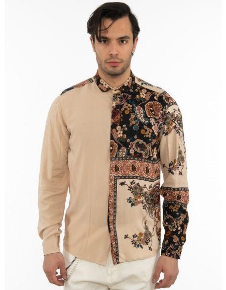 OVER-D Πουκάμισο OT1F2W1C13 Εμπριμέ - Μπεζ OVER-D - 6