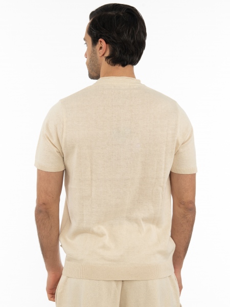 OVER-D T-shirt νημάτινο OT1S2S2M07 Μπεζ OVER-D - 2