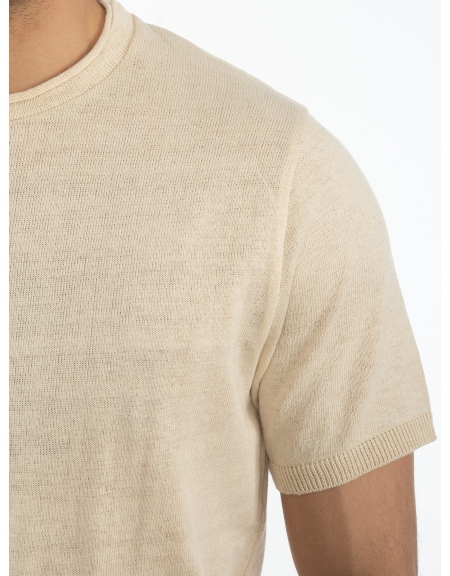 OVER-D T-shirt νημάτινο OT1S2S2M07 Μπεζ OVER-D - 5