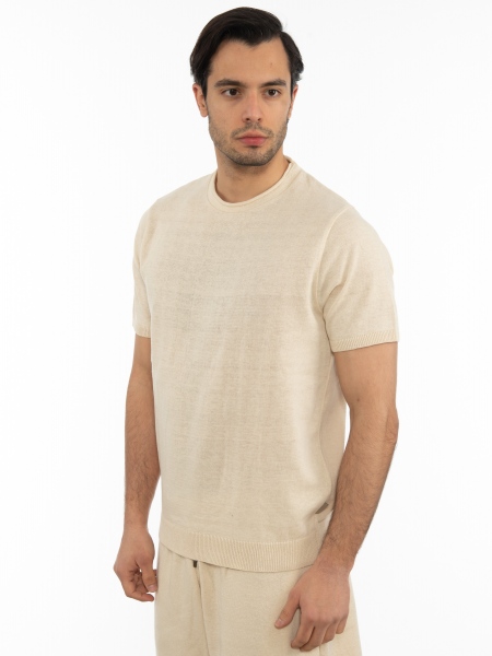 OVER-D T-shirt νημάτινο OT1S2S2M07 Μπεζ OVER-D - 4