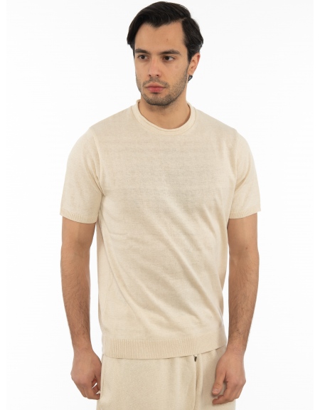 OVER-D T-shirt νημάτινο OT1S2S2M07 Μπεζ OVER-D - 3