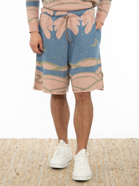 OVER-D Βερμούδα νημάτινη OT1S2S2S24 Μπλε - Σάπιο μήλο OVER-D - 1