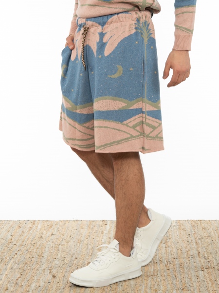 OVER-D Βερμούδα νημάτινη OT1S2S2S24 Μπλε - Σάπιο μήλο OVER-D - 4