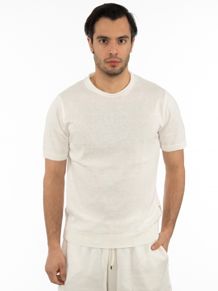 OVER-D T-shirt νημάτινο OT1S2S2M07 Λευκό OVER-D - 1