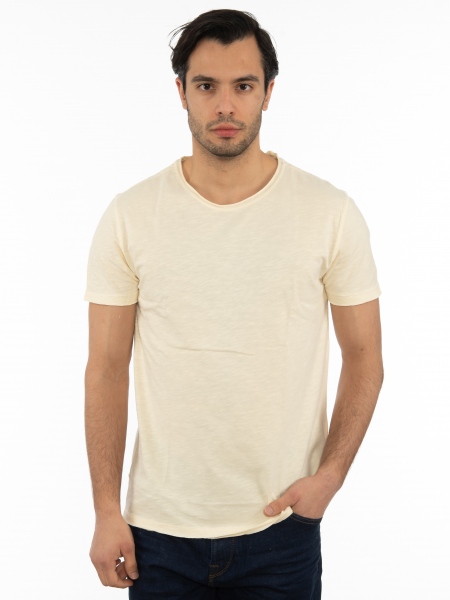 GABBA T-shirt KONDAR SLUB Tee P5889 Εκρού GABBA - 1