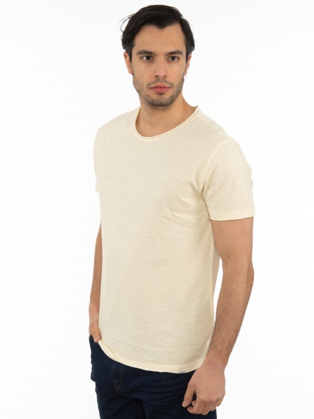 GABBA T-shirt KONDAR SLUB Tee P5889 Εκρού GABBA - 4