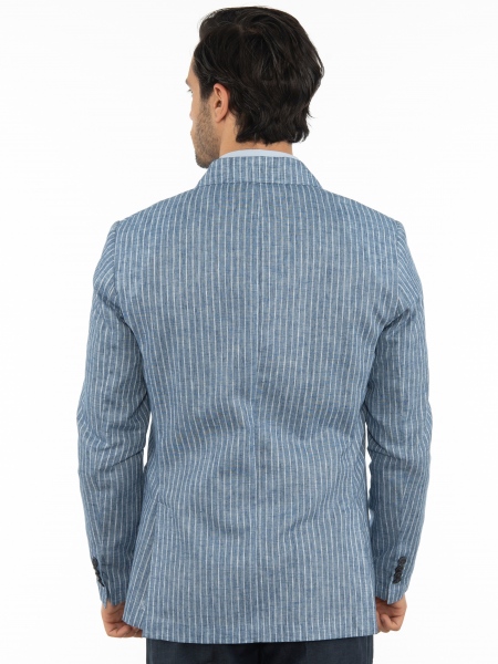 OVER-D Σακάκι ριγέ OE1S2S2G13 Μπλε - Σιέλ OVER-D - 2
