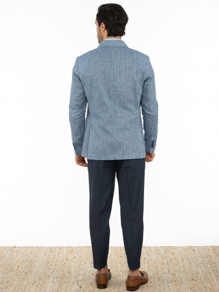 OVER-D Σακάκι ριγέ OE1S2S2G13 Μπλε - Σιέλ OVER-D - 7