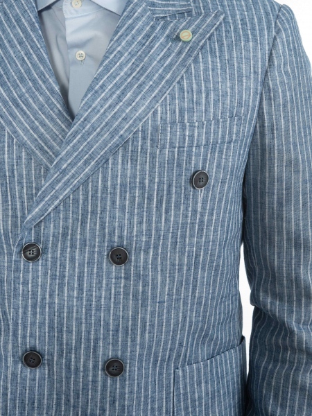 OVER-D Σακάκι ριγέ OE1S2S2G13 Μπλε - Σιέλ OVER-D - 5