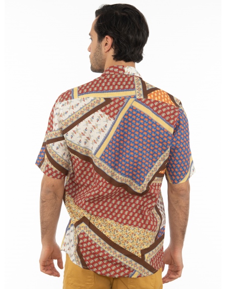 OVER-D Πουκάμισο κοντομάνικο OT1S2S2C17 Εμπριμέ OVER-D - 2