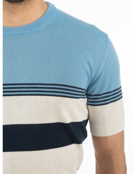 OVER-D T-shirt yarn OE1S2S2M13 Light blue - White OVER-D - 5