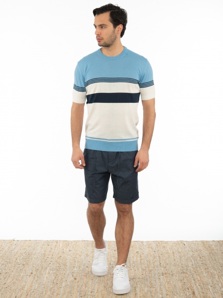 OVER-D T-shirt yarn OE1S2S2M13 Light blue - White OVER-D - 6