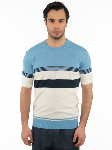 OVER-D T-shirt yarn OE1S2S2M13 Light blue - White OVER-D - 1