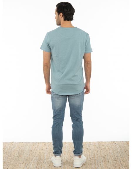 GABBA T-shirt KONDAR SLUB Tee P5889 Πετρόλ GABBA - 7