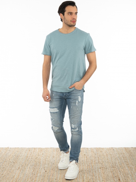 GABBA T-shirt KONDAR SLUB Tee P5889 Πετρόλ GABBA - 6