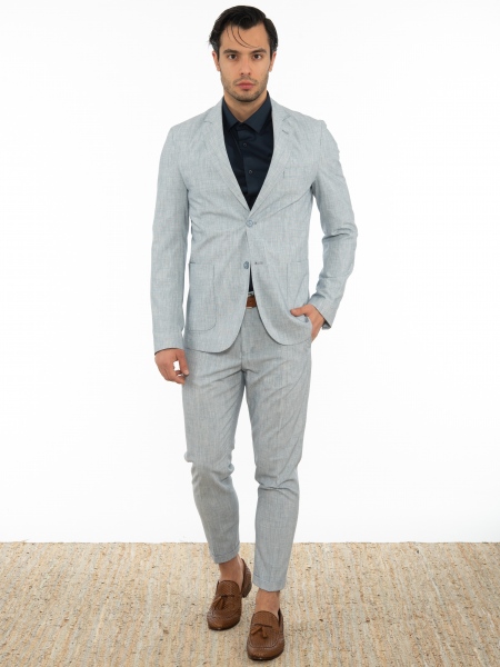 OVER-D Σακάκι OE1S2S2G14 Μπλε - Σιέλ OVER-D - 6